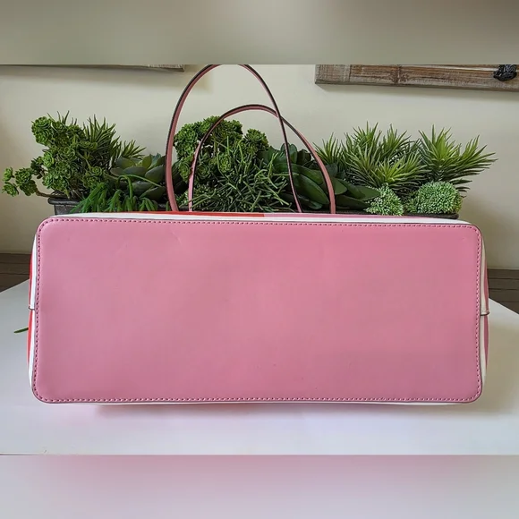 Kate Spade New York Zina Large Tote Pink - Red Stripe Spade Charm - Picture 12 of 16